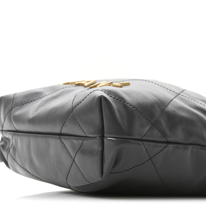 Chanel Shiny Calfskin Quilted Mini Chanel 22 Dark Grey 19 of 21