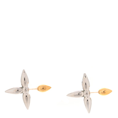Louis Vuitton Metal Louisette Earrings Silver Gold 1 of 4