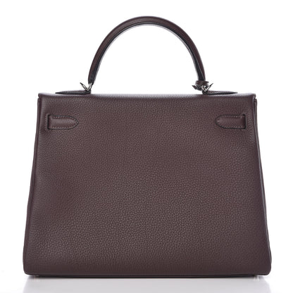 Hermes Togo Kelly Retourne 32 Chocolate 5 of 39