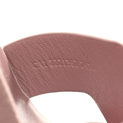 Hermes Suede Goatskin Elda Espadrille Wedge Sandals 37 Rose Aquarelle 7 of 9