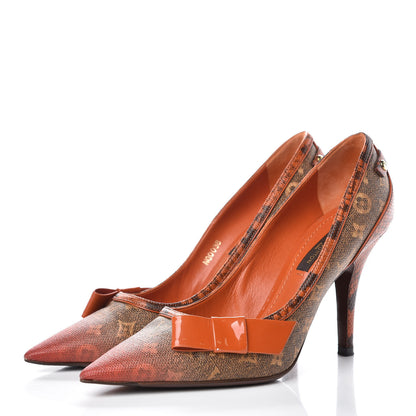 Louis Vuitton Karung Monogram Pulp Heartbreak Pumps 35.5 Orange 3 of 11