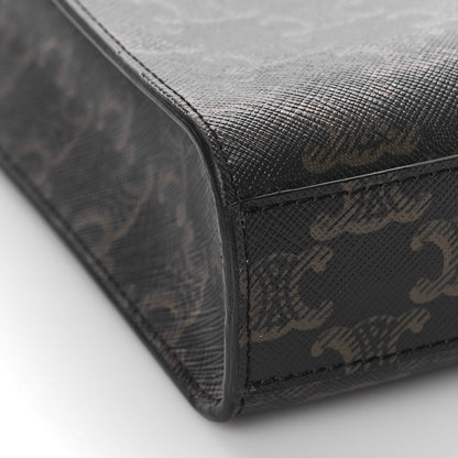 Celine Triomphe Canvas Calfskin Mini Vertical Cabas Tan 7 of 8