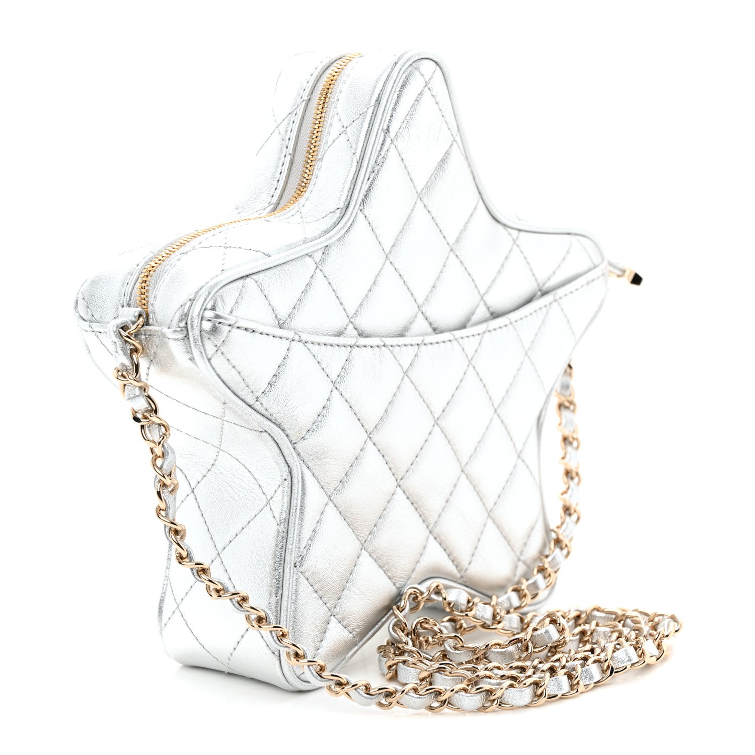 Chanel Metallic Lambskin Walk Of Fame Bag Silver 3 of 11