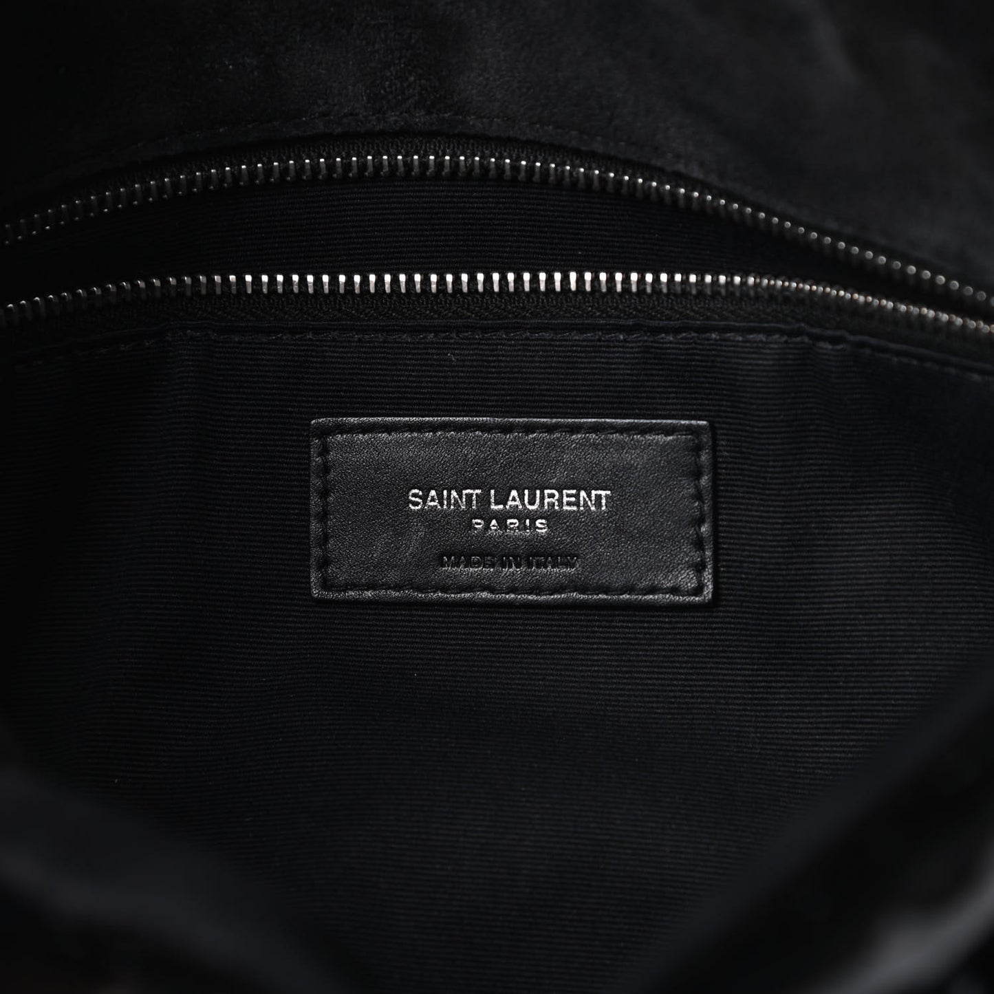 Patent Lambskin Quilted Medium Loulou Puffer Monogram Chain Satchel Black