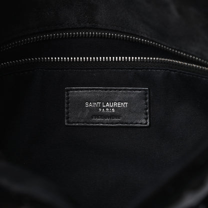Saint Laurent Patent Lambskin Quilted Medium Loulou Puffer Monogram Chain Satchel Black 6 of 14