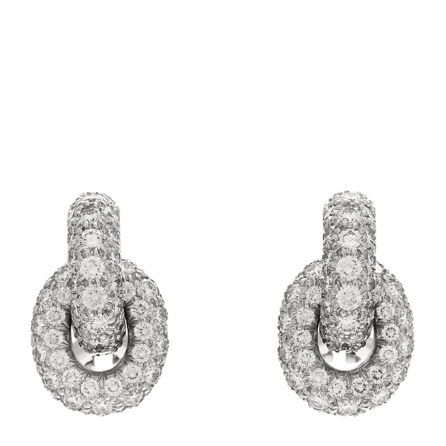Tiffany Platinum Diamond Pave Link Earrings 1 of 4