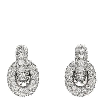 Tiffany Platinum Diamond Pave Link Earrings 1 of 4