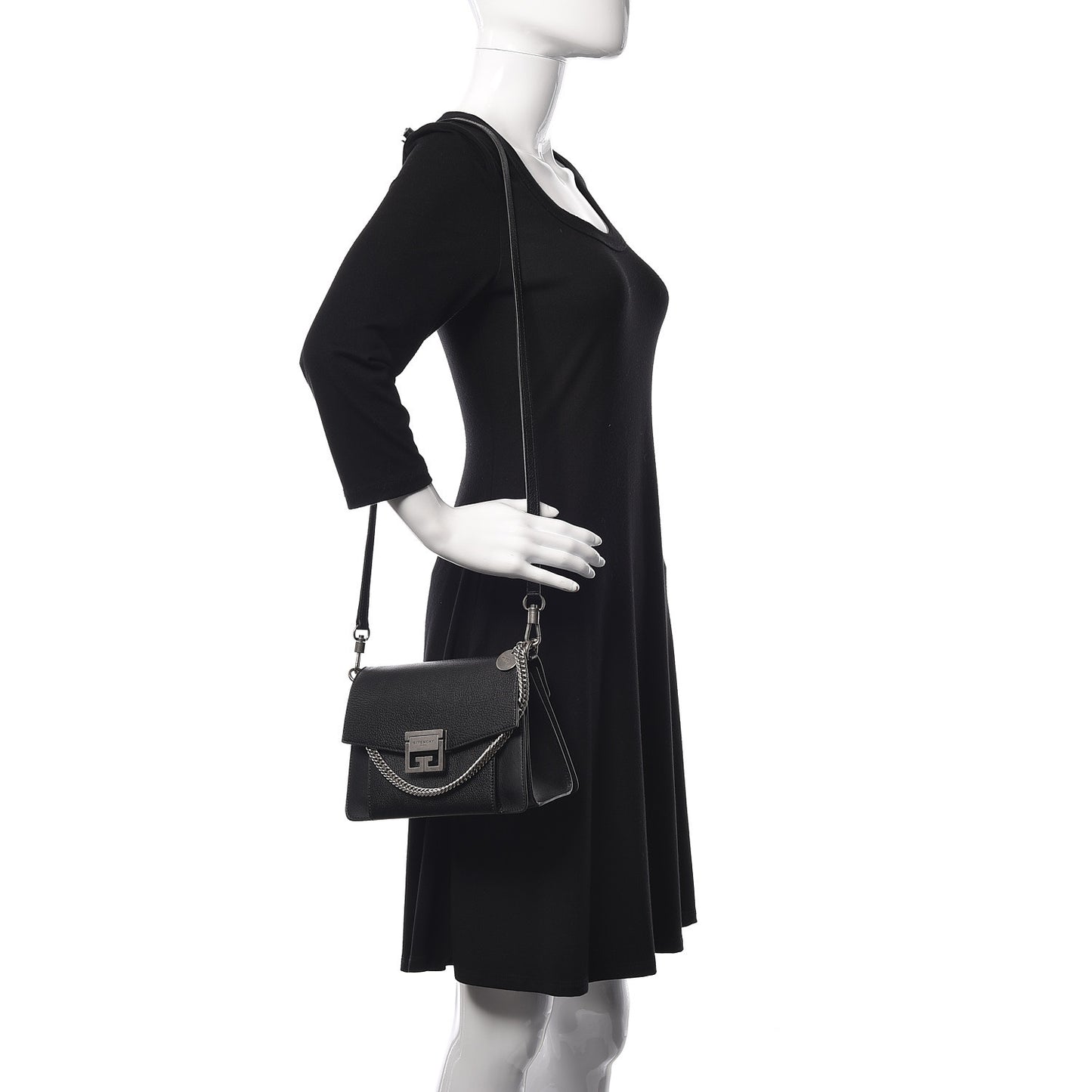 Goatskin Small GV3 Shoulder Bag Black
