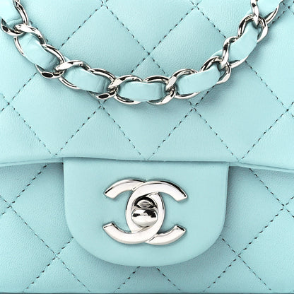 Chanel Lambskin Quilted Mini Rectangular Flap Light Blue 8 of 11