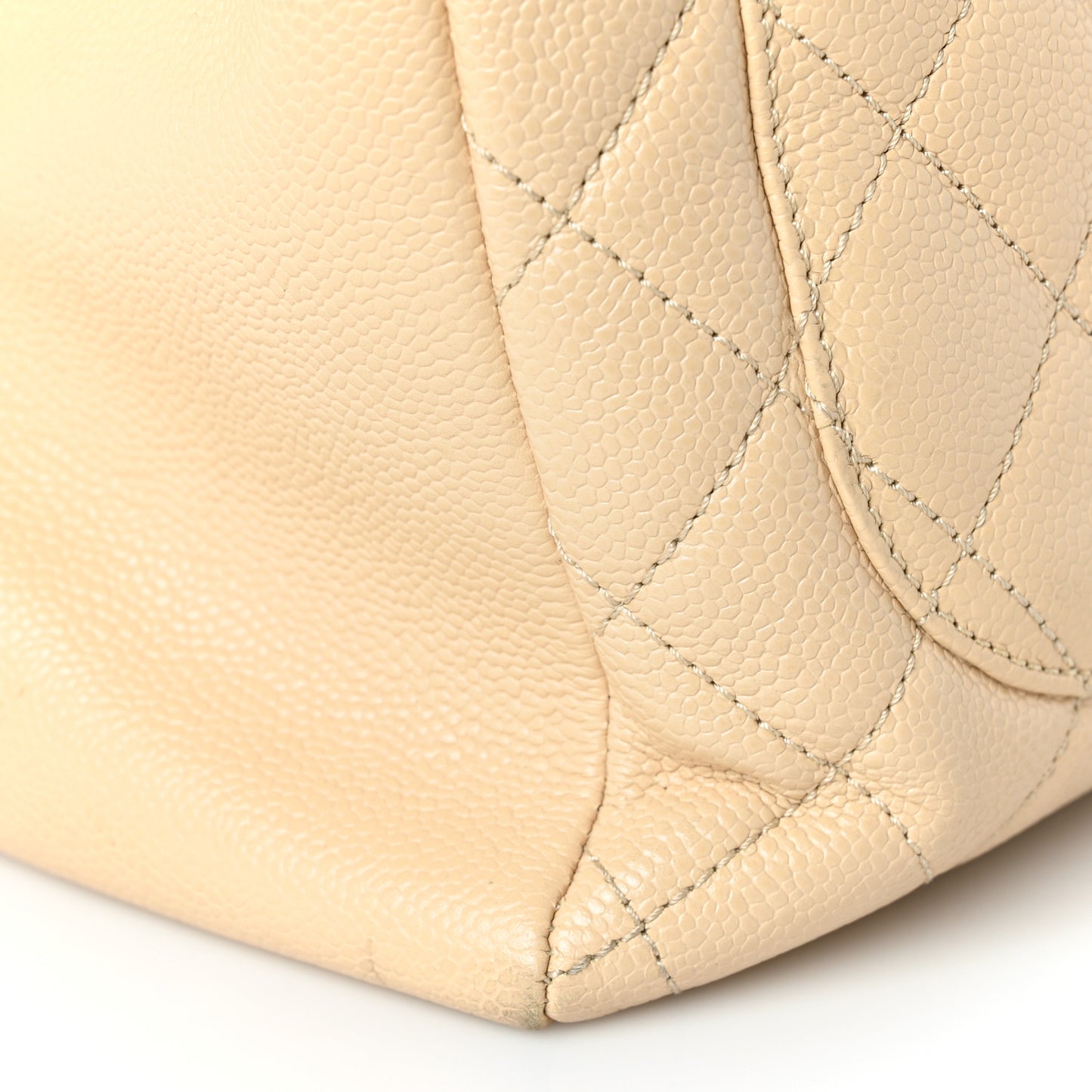 Caviar Quilted Grand Shopping Tote GST Beige Clair