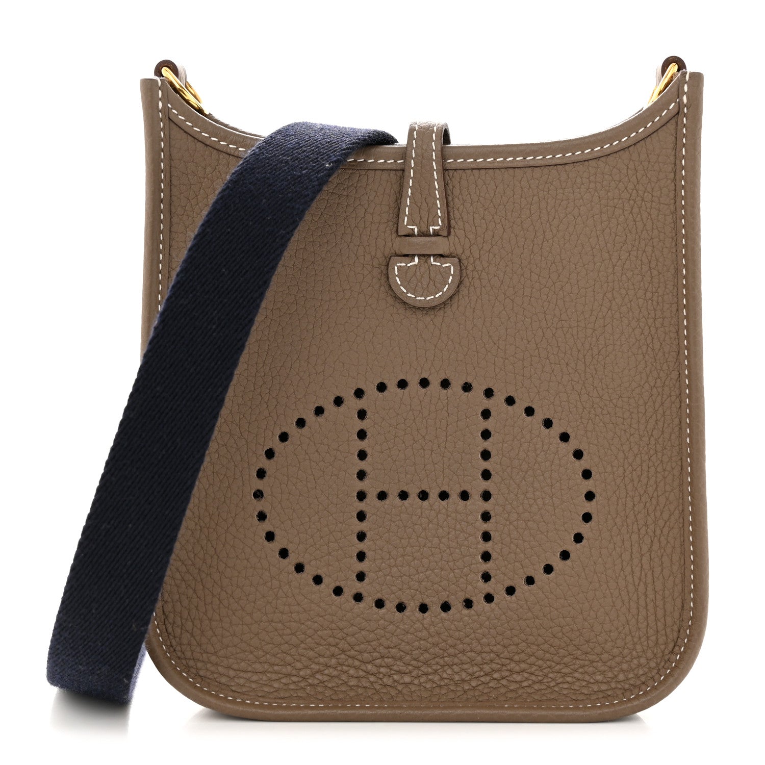 Hermes Taurillon Clemence Amazone Evelyne TPM Etoupe Bleu Indigo 1 of 11
