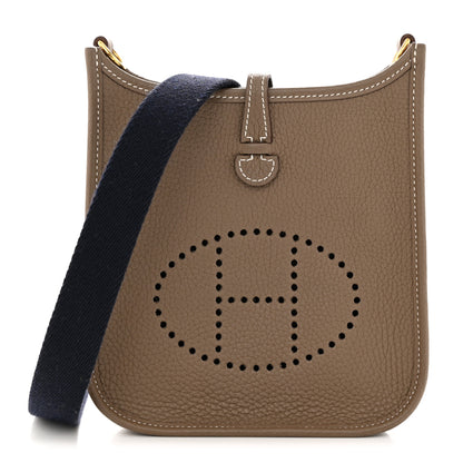 Hermes Taurillon Clemence Amazone Evelyne TPM Etoupe Bleu Indigo 1 of 11