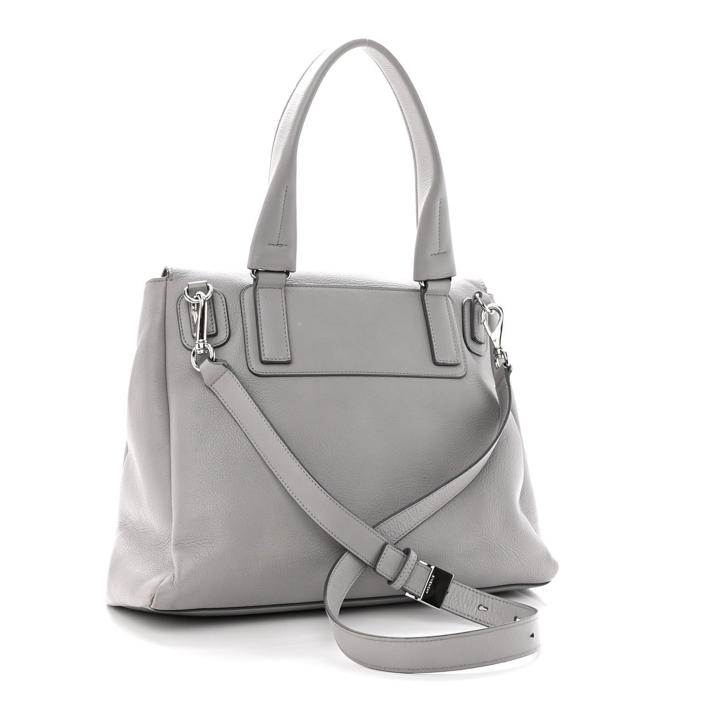 Grained Calfskin Medium Pandora Pure Flap Bag Pearl Grey