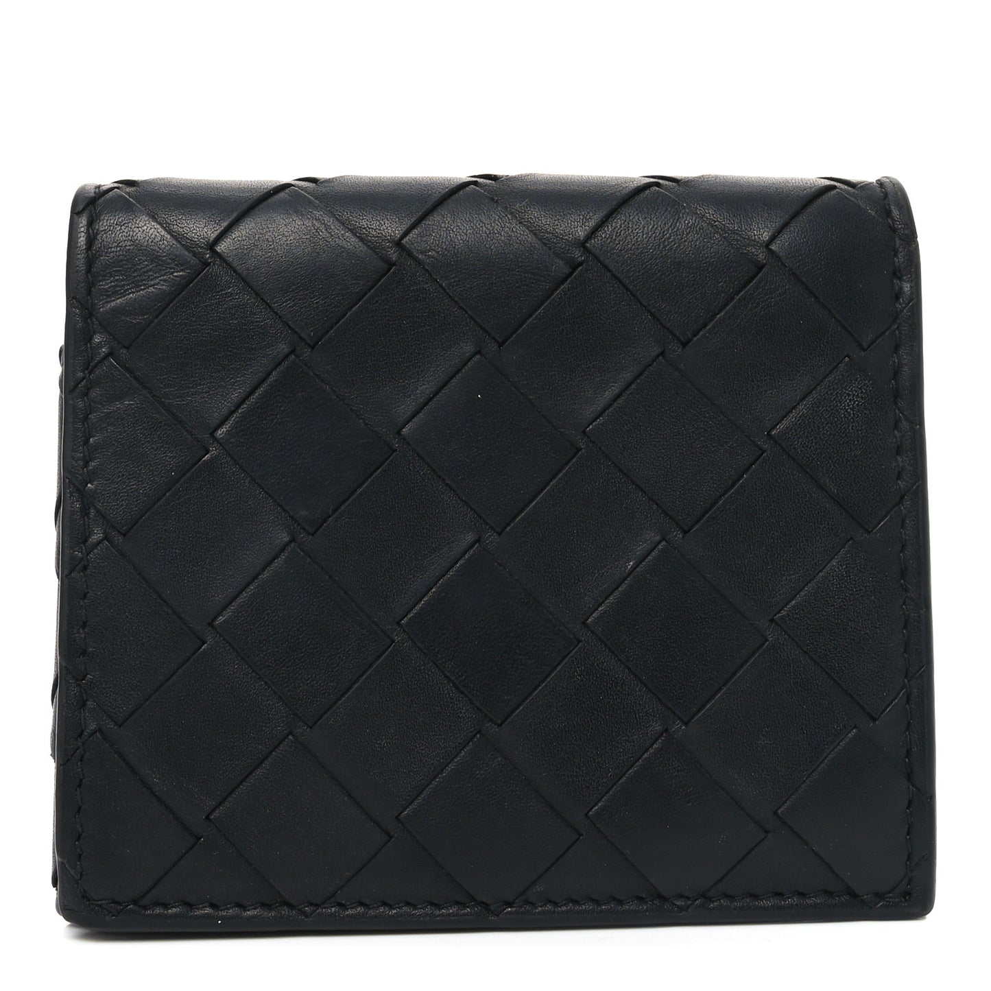 Nappa Maxi Intrecciato Tri-Fold Wallet Black