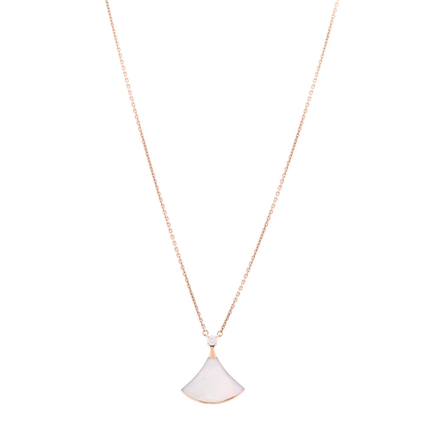 18K Rose Gold Diamond Mother of Pearl Divas' Dream Pendant Necklace