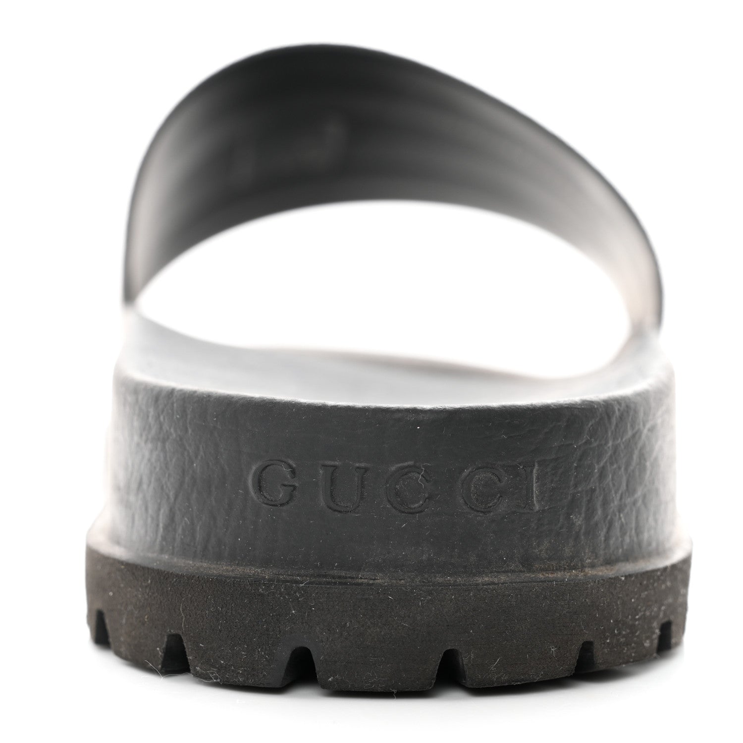 Gucci Rubber Web Mens Lug Sole Slide Sandals 10 Black Green Red 7 of 9