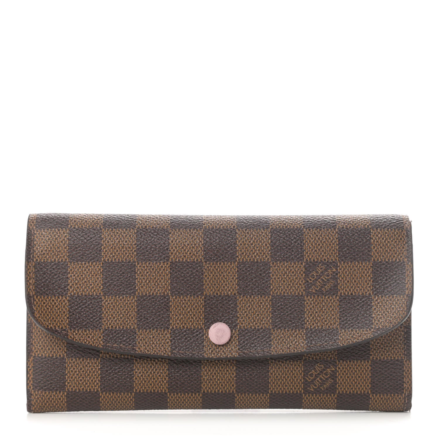 Louis Vuitton Damier Ebene Emilie Wallet Rose Ballerine 1 of 10