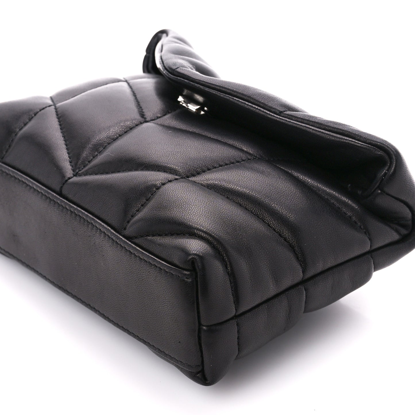 Lambskin Monogram Loulou Puffer Pouch Clutch Black