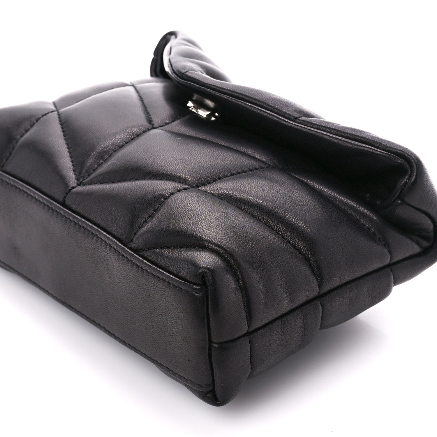 Saint Laurent Lambskin Monogram Loulou Puffer Pouch Clutch Black 10 of 11