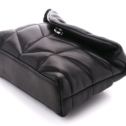 Saint Laurent Lambskin Monogram Loulou Puffer Pouch Clutch Black 10 of 11