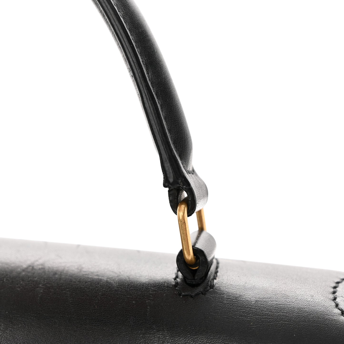 Smooth Calfskin Medium Classic Monogram Cassandra Top Handle Black Rouge Legion