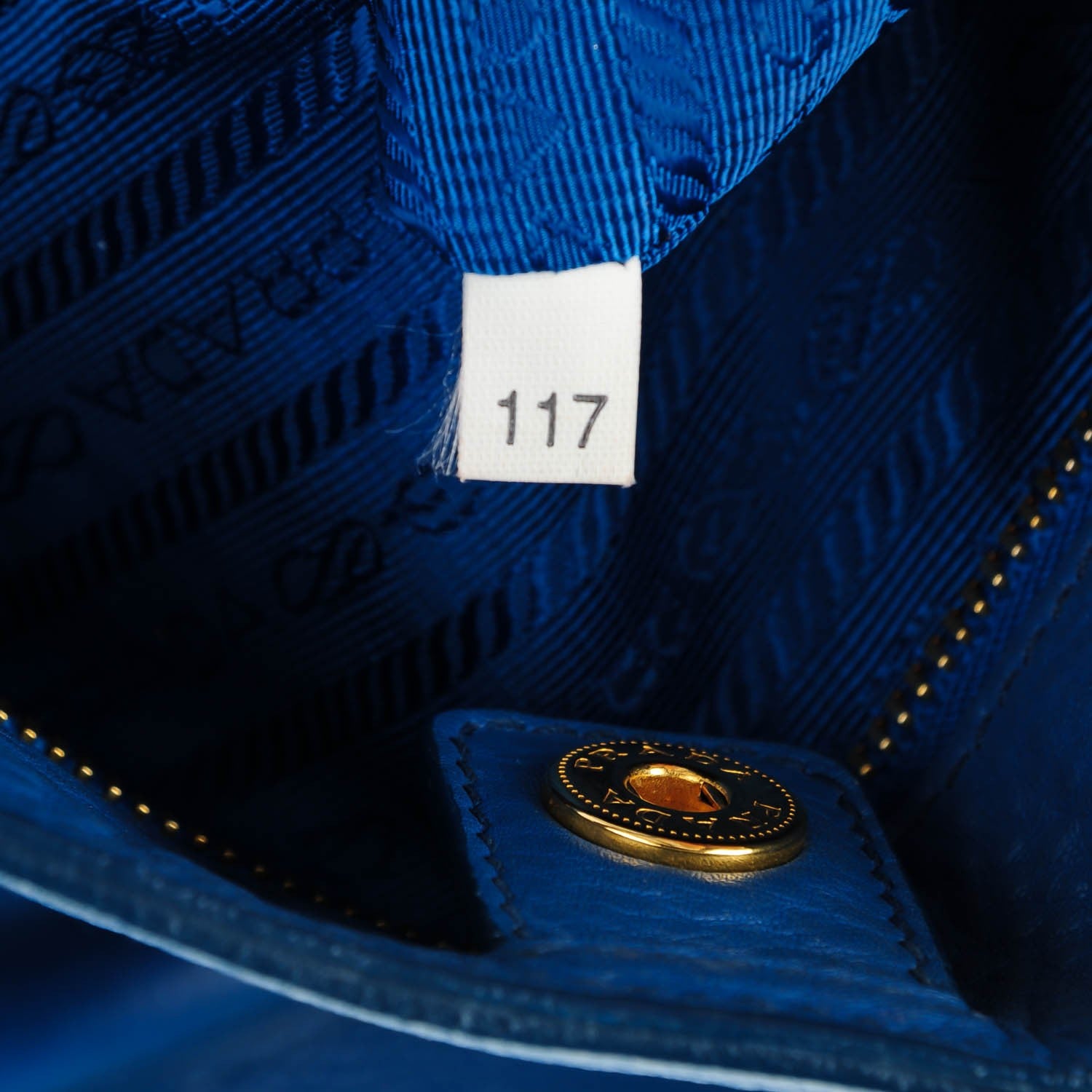 Prada Vitello Daino Tote Cobalto 9 of 10