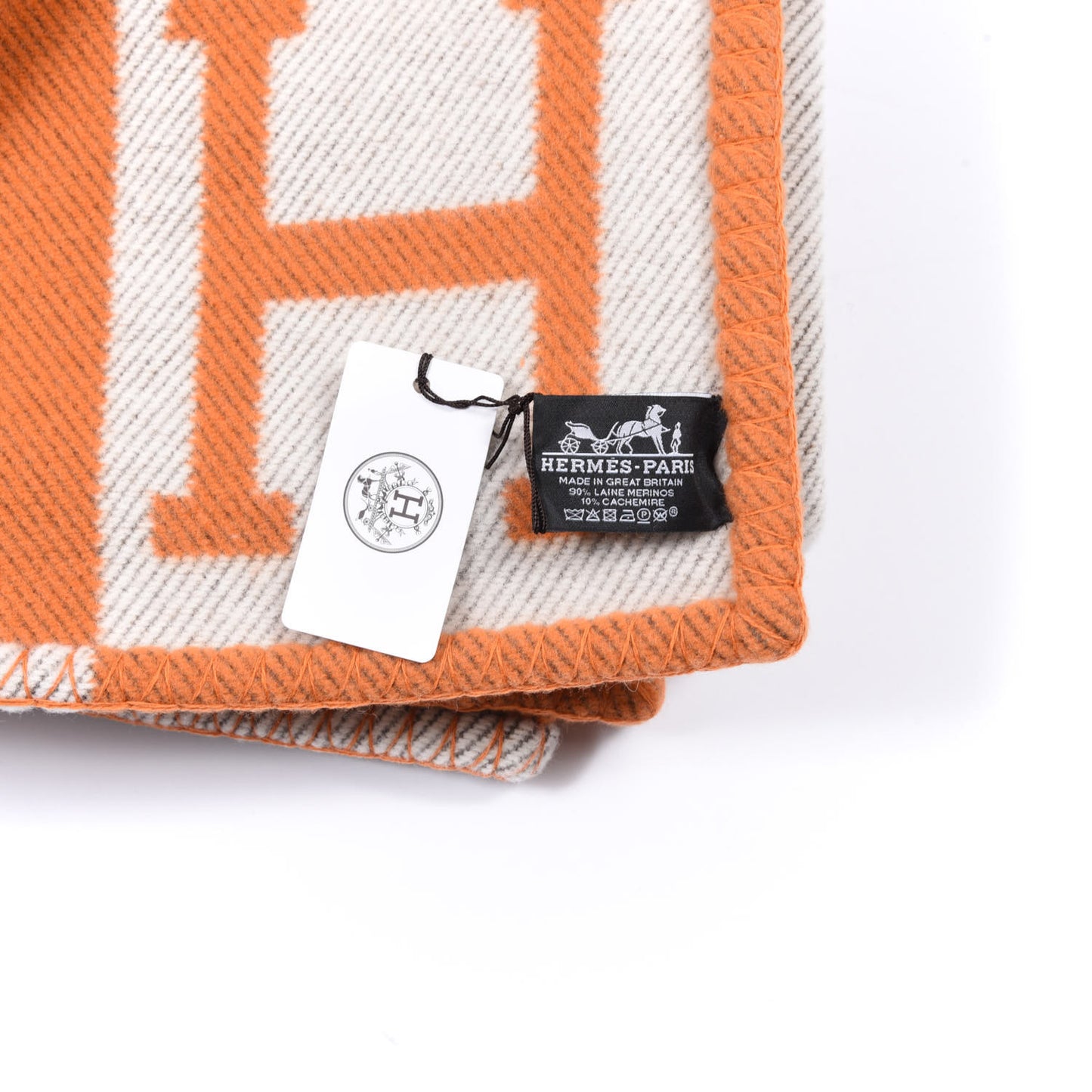 Wool Cashmere Signature Classic Avalon Blanket Ecru Potiron