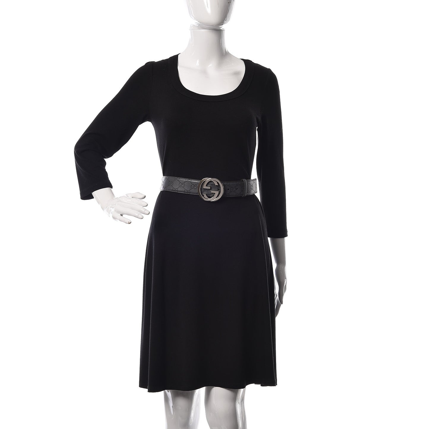 Guccissima Interlocking G Belt 95 38 Dark Grey