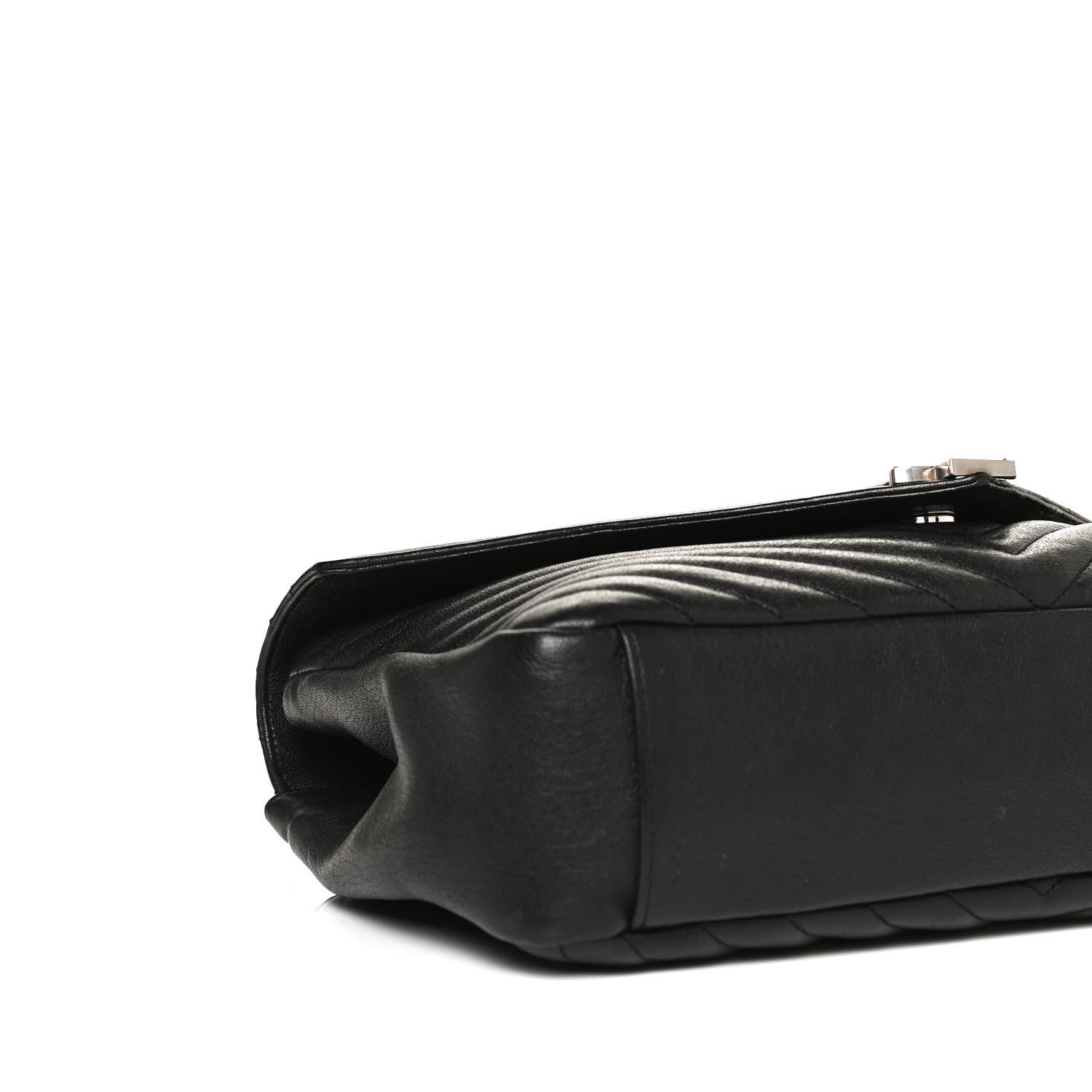 Saint Laurent Sheepskin Matelasse Chevron Monogram Large College Satchel Black 10 of 11