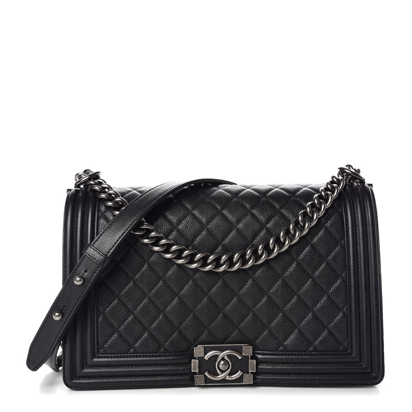 Calfskin Quilted New Medium Boy Flap Black