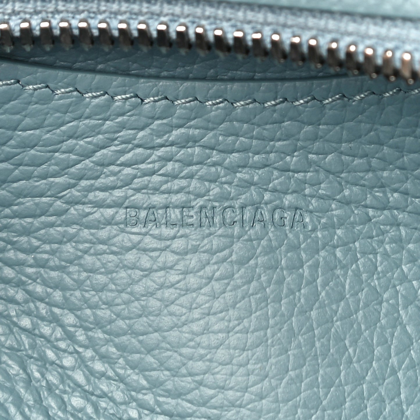 Grained Calfskin Neo Classic Silver Hardware Mini City Blue Grey