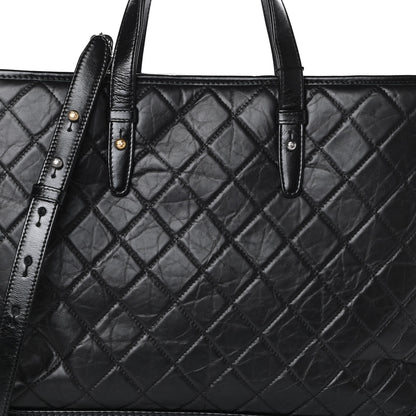 Chanel Aged Calfskin Quilted Large Gabrielle Shopping Tote Black 8 of 10