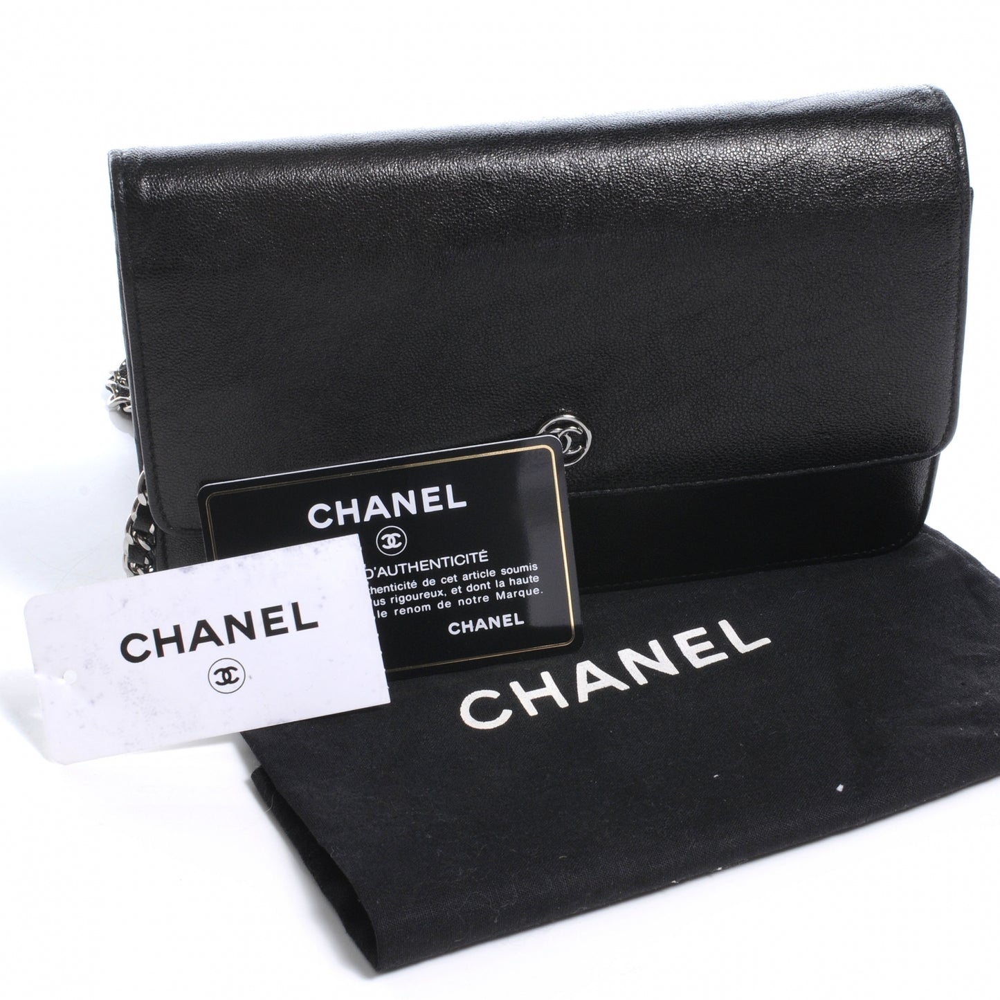 Leather Wallet On Chain WOC Black