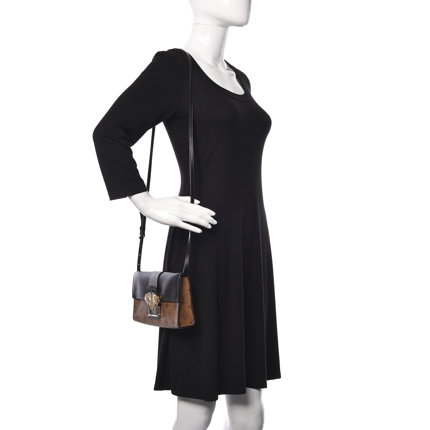 Louis Vuitton Calfskin Reverse Monogram Column Clutch 2 of 9