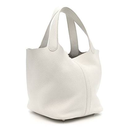 Hermes Taurillon Clemence Picotin 22 MM White 3 of 17