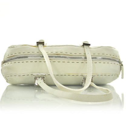 Fendi Calfskin Romano Selleria Bowler White 7 of 10