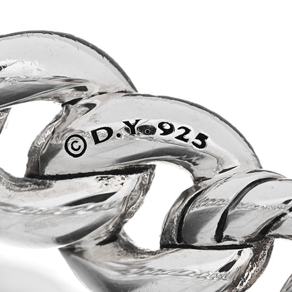 David Yurman Sterling Silver Diamond Narrow Belmont Curb Link Ring 54 7 4 of 4