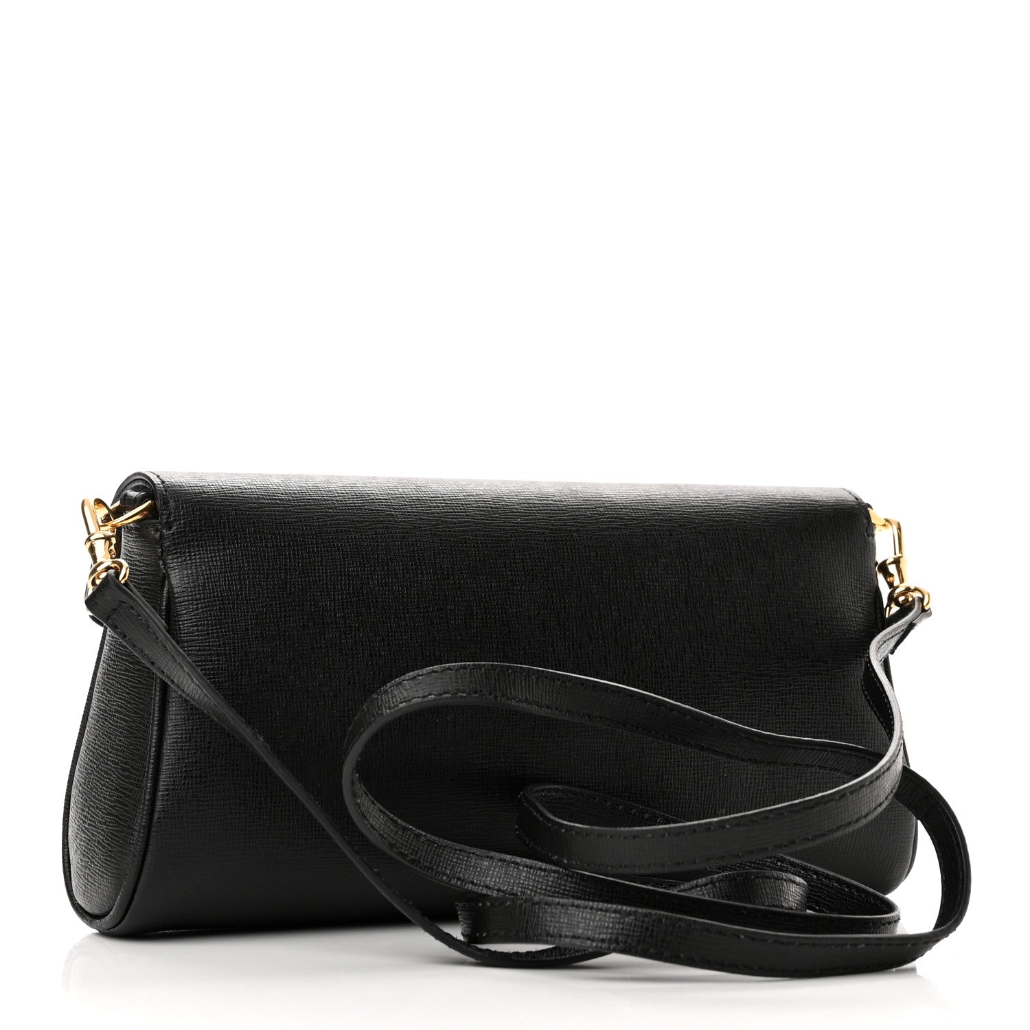 Fendi Vitello Elite Flap Crossbody Bag Black 3 of 14