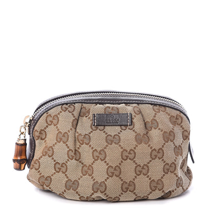 Gucci Monogram Medium Bamboo Cosmetic Case Dark Brown 1 of 7