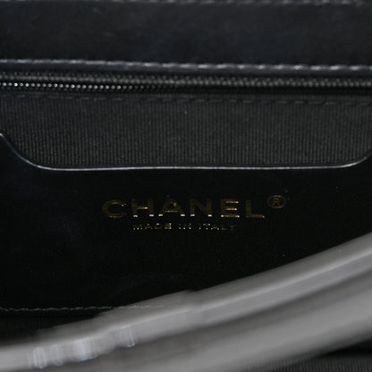 Chanel Patent Quilted Graphic Catch Flap Black 6 of 11