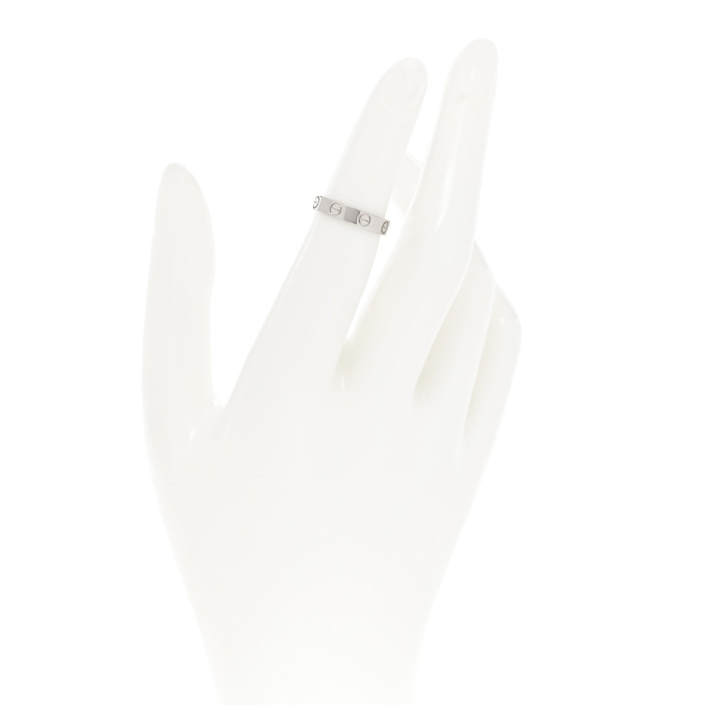 18K White Gold 3.5mm LOVE Wedding Band Ring 48 4.5