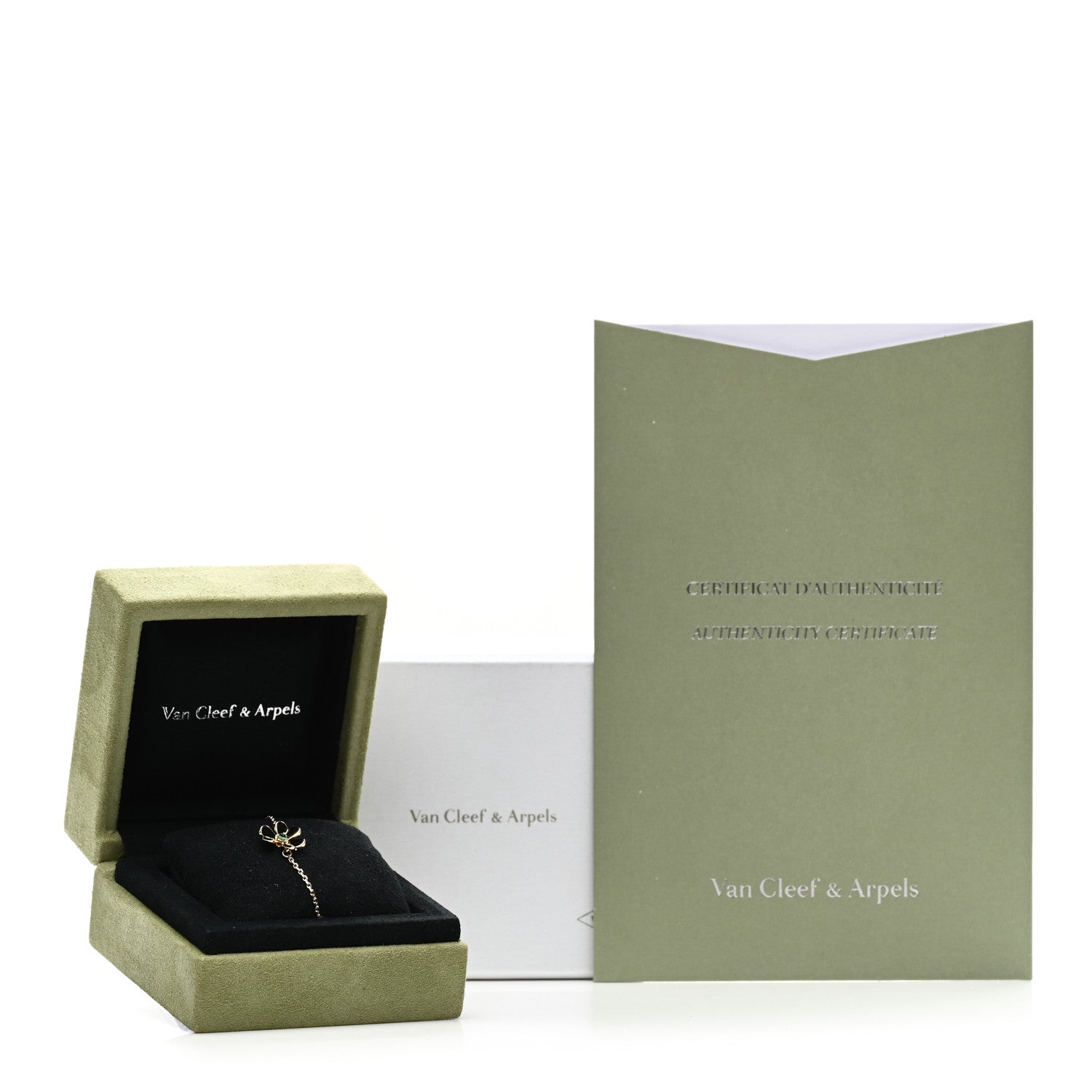 Van Cleef & Arpels 18K Yellow Gold Emerald Mini Frivole Bracelet 5 of 5