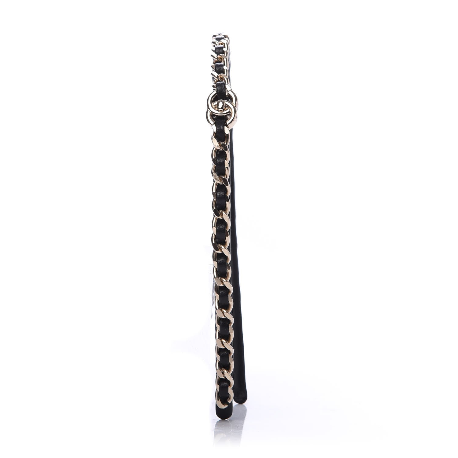 Chanel Metal Lambskin CC Turnlock Chain Headband Gold Black 5 of 6