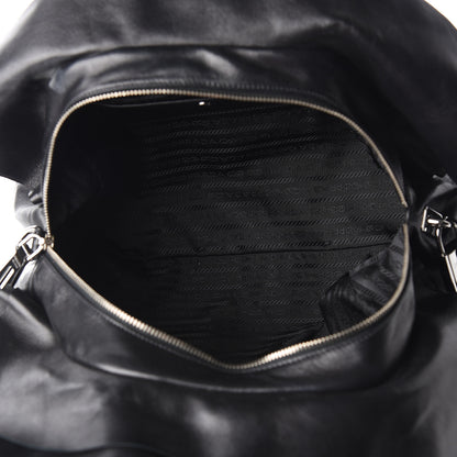Prada Nappa Ruffle Bauletto Black 4 of 9