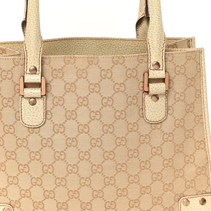 Gucci Canvas GG Monogram Calfskin Top Handle Bag White 8 of 13
