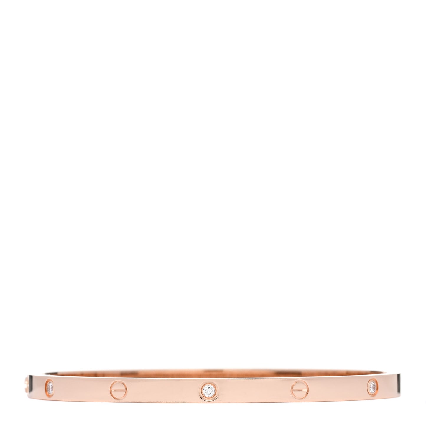 18K Pink Gold 6 Diamond Small LOVE Bracelet 17