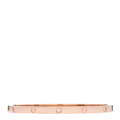 Cartier 18K Pink Gold 6 Diamond Small LOVE Bracelet 17 1 of 7