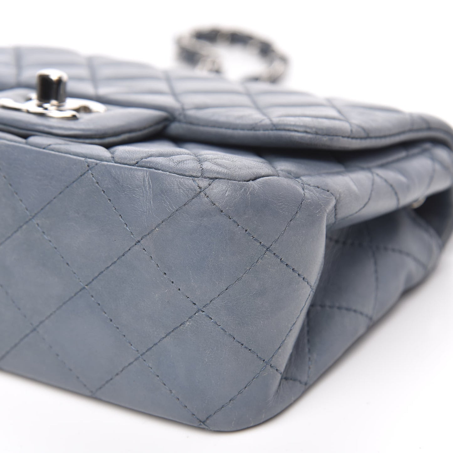 Lambskin Quilted Mini Square Flap Blue
