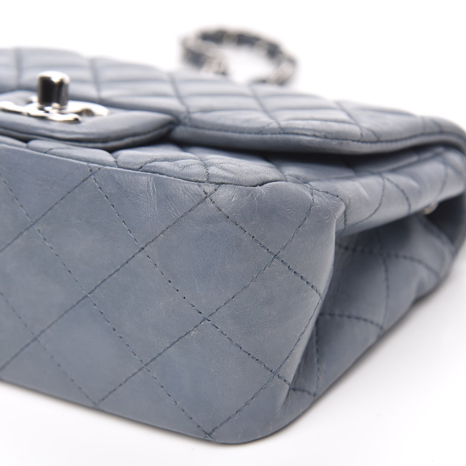 Chanel Lambskin Quilted Mini Square Flap Blue 9 of 16