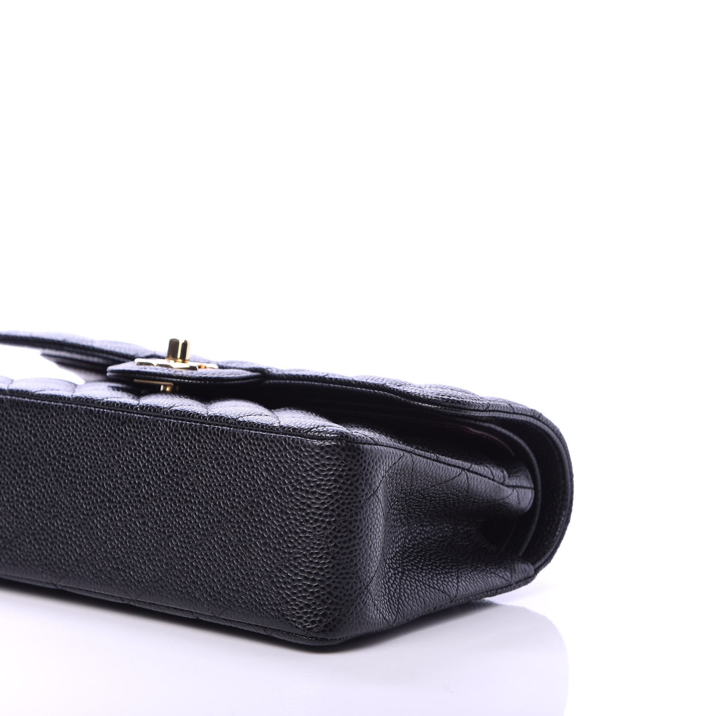 Caviar Quilted Small Double Flap Black